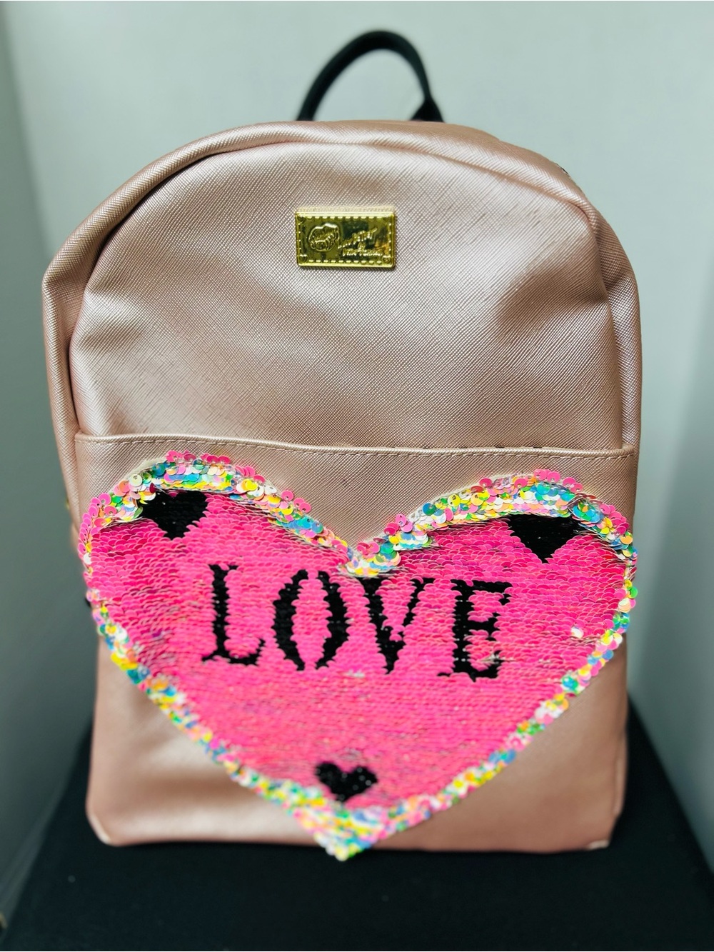 Betsey Johnson sequin backpack/purse